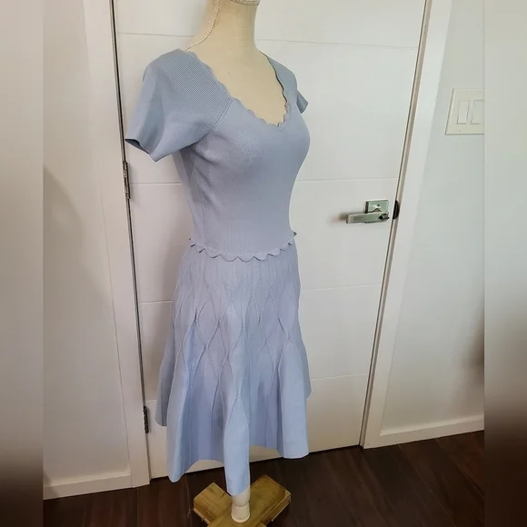 Sandro Meissa Fit Flare Knit Mini Dress Size 38 - Picture 8 of 16